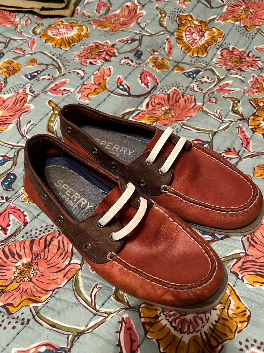 Sperry Men’s Two-Tone Brown Leather Boat Shoes size 7